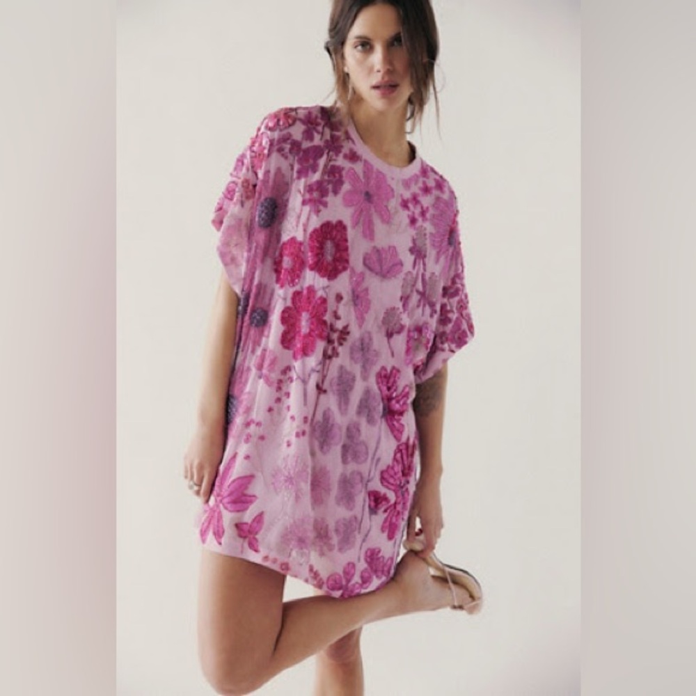 NWT Free People Jewel Mini Dress - Pink/Lilac size small